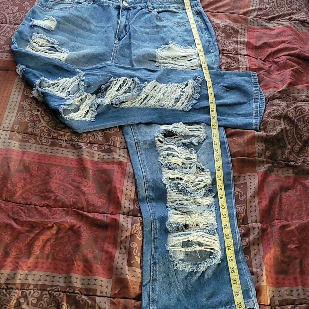 Ripped denim jeans